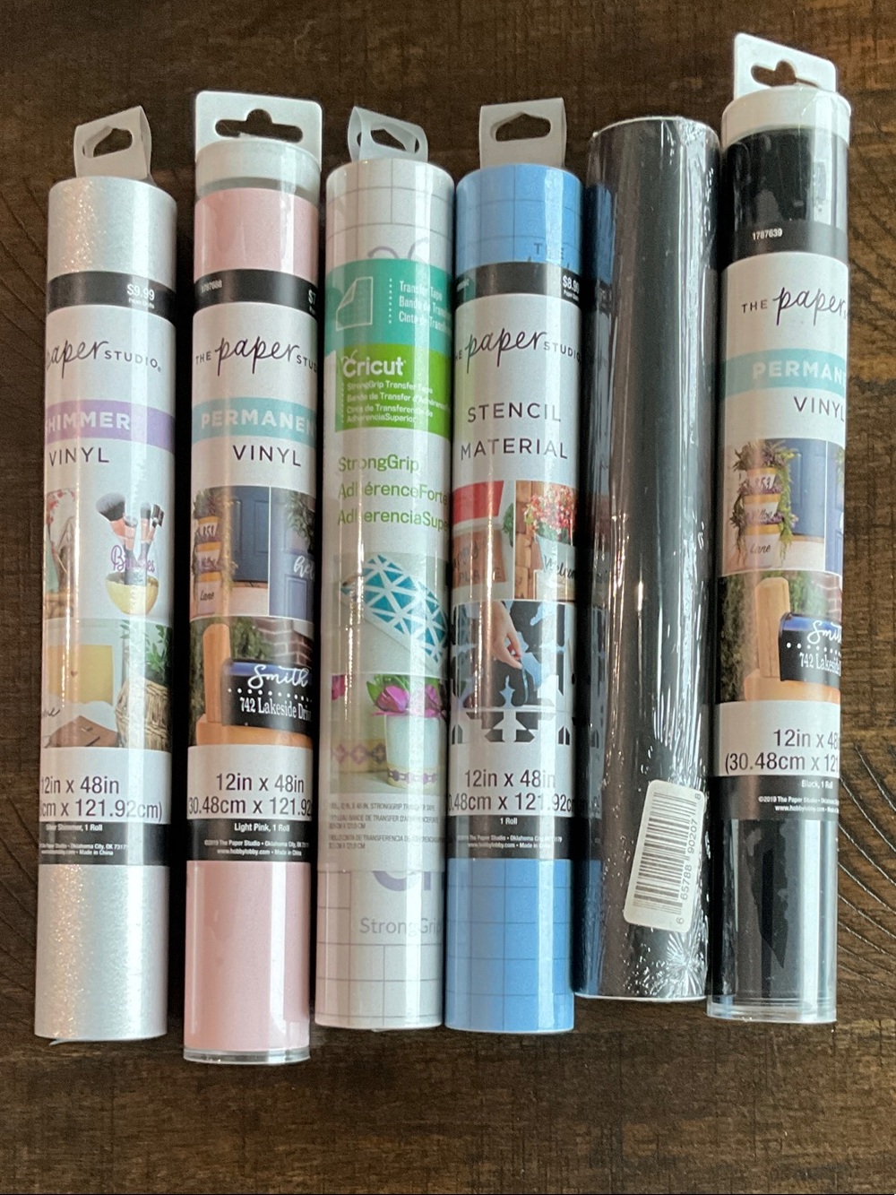 Permanent Vinyl & Stencil Rolls - Pink, Blue, Black, White
